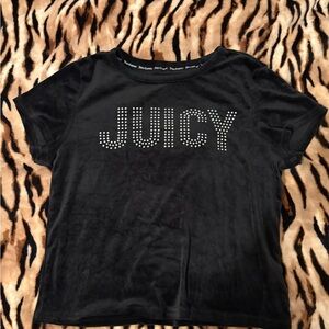 Juicy Couture Black T-Shirt with Rhinestones